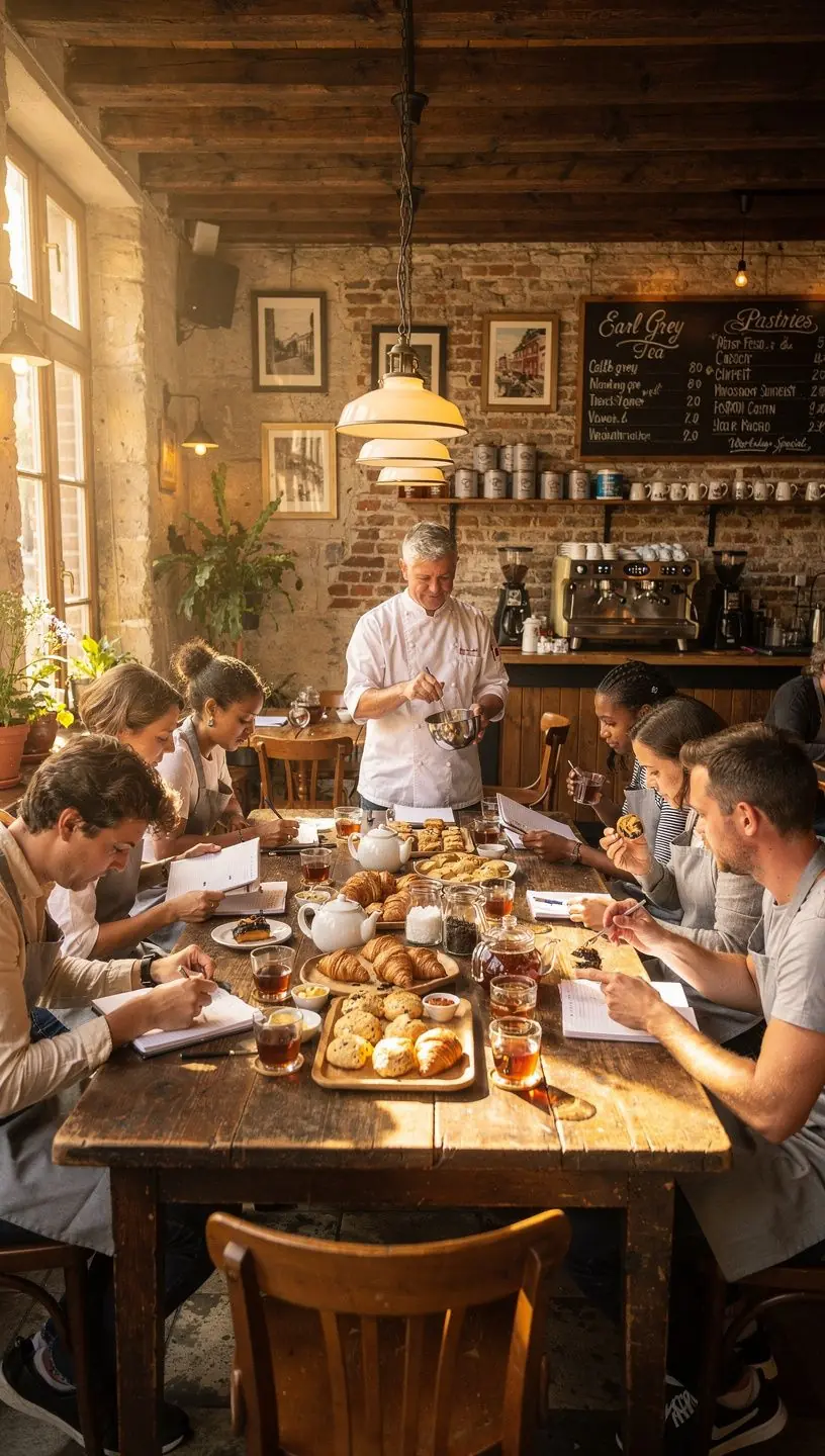 Bouquet de fleurs fraГ®ches sur la table, ajoutant une touche de couleur Г  l'heure du thГ©.
